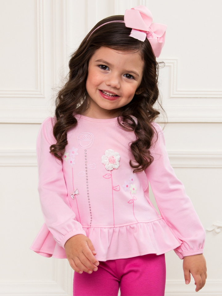 Blooming Bouquet Luxury Cotton Slim Fit Ruffle Top