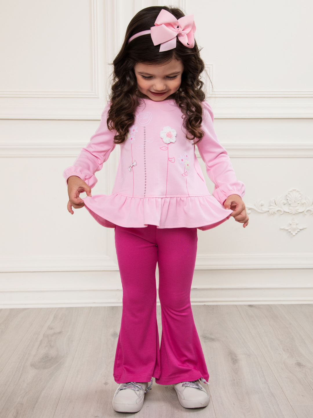 Blooming Bouquet Luxury Cotton Slim Fit Ruffle Top