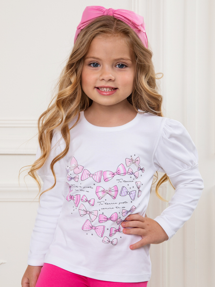 Ribbon Dream Luxe Cotton Heart Print Top