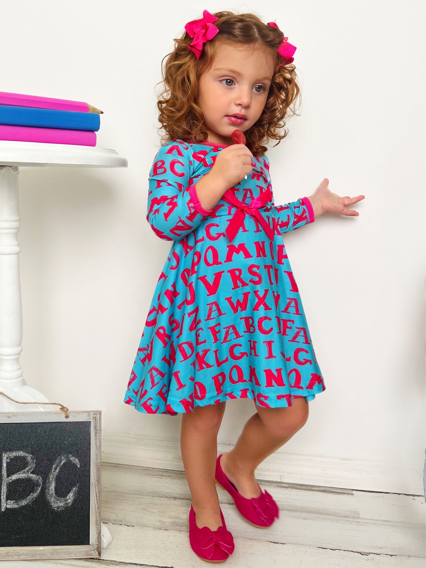Back To School Dresses | Alphabet A Line Dress | Mia Belle Girls