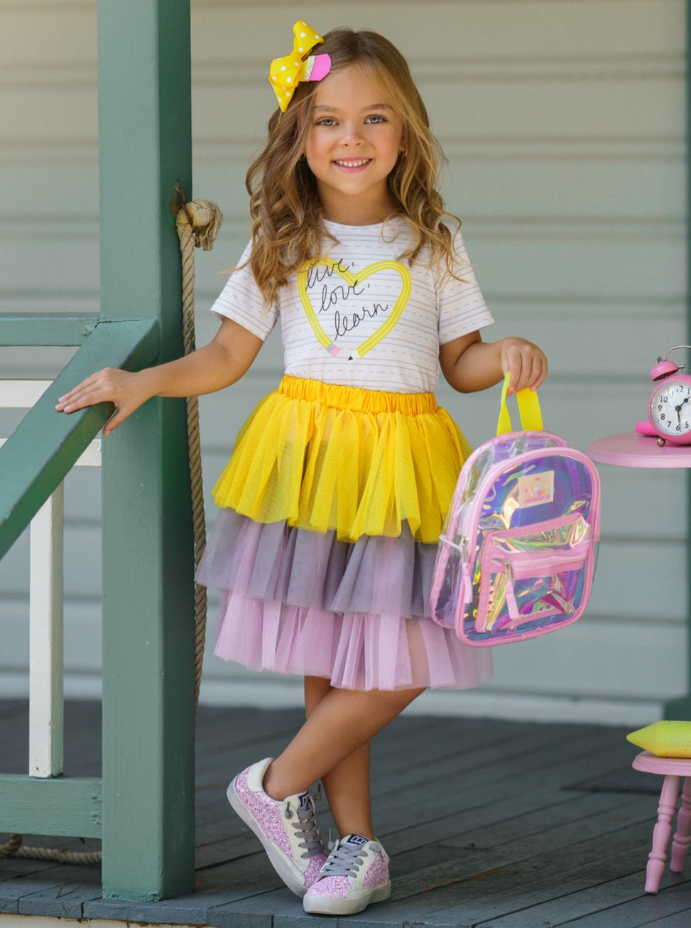 Mia Belle Girls Tutu Skirt Set | Back To School Outfits