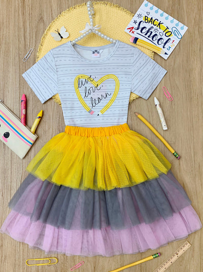 Mia Belle Girls Tutu Skirt Set | Back To School Outfits