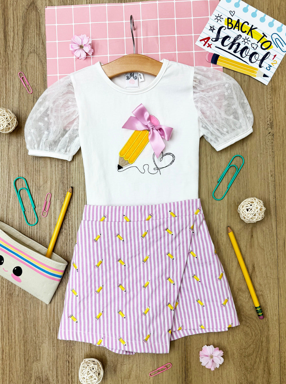 Mia Belle Girls Striped Skort Set | Back To School Outfits