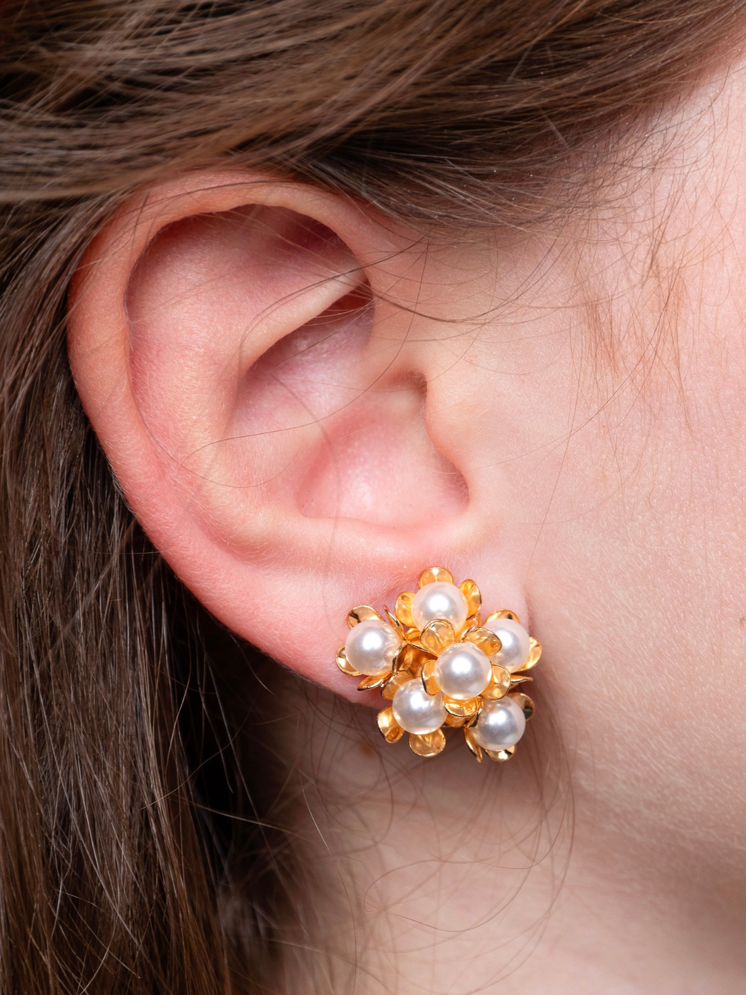 Holiday Sparkle Gold Stud Earring Set