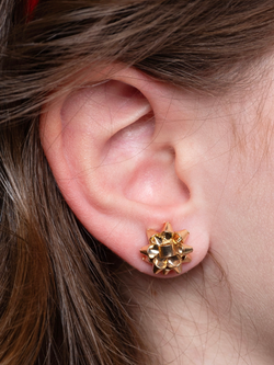Holiday Sparkle Gold Stud Earring Set