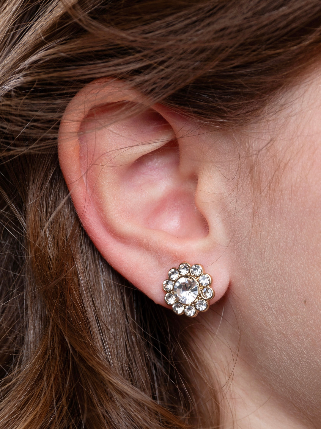 Holiday Sparkle Gold Stud Earring Set