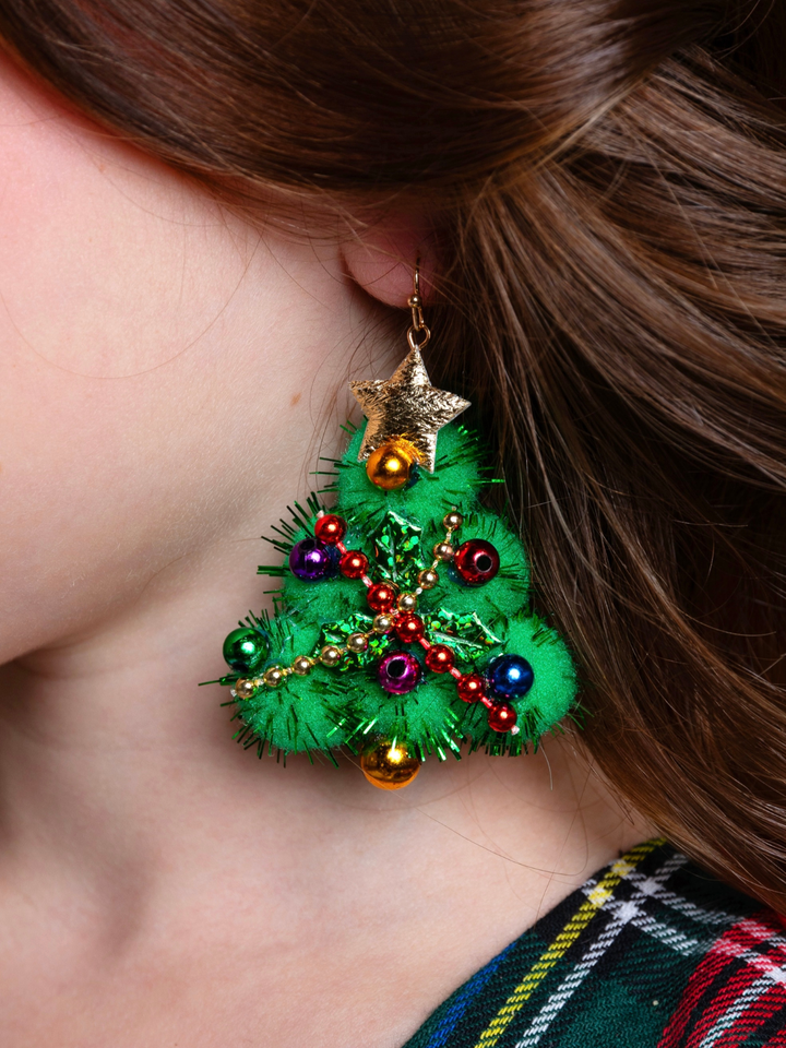 Jingle & Joy Christmas Tree Statement Earrings