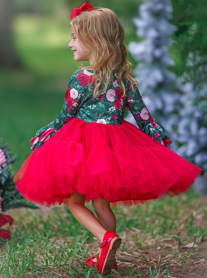 Cute Winter Dresses | Winter Floral Tutu Dress | Girls Boutique Dress Mia Belle Girls Cute Winter Dresses | Winter Floral Tutu Dress | Girls Boutique Dress Mia Belle Girls