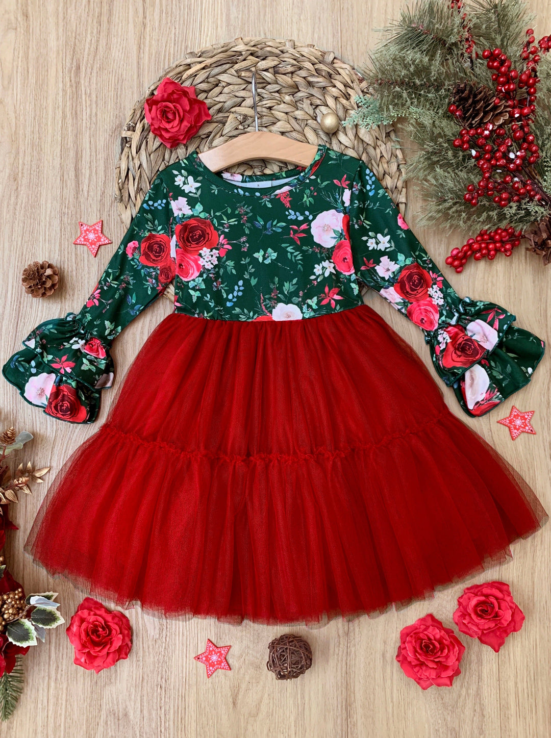 Cute Winter Dresses | Winter Floral Tutu Dress | Girls Boutique Dress Mia Belle Girls Cute Winter Dresses | Winter Floral Tutu Dress | Girls Boutique Dress Mia Belle Girls