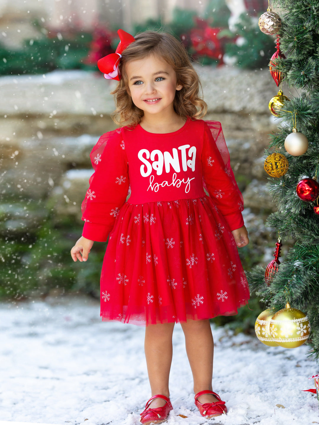 Santa Baby Christmas Tutu Dress Mia Belle Girls Santa Baby Christmas Tutu Dress Mia Belle Girls
