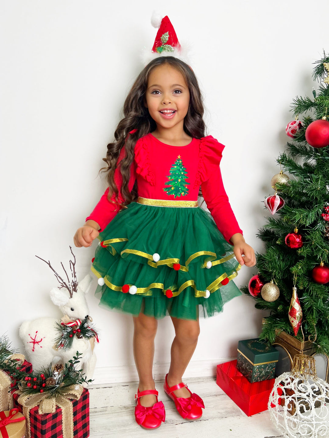 Holiday Cheers Christmas Tree Tutu Dress Mia Belle Girls Holiday Cheers Christmas Tree Tutu Dress Mia Belle Girls