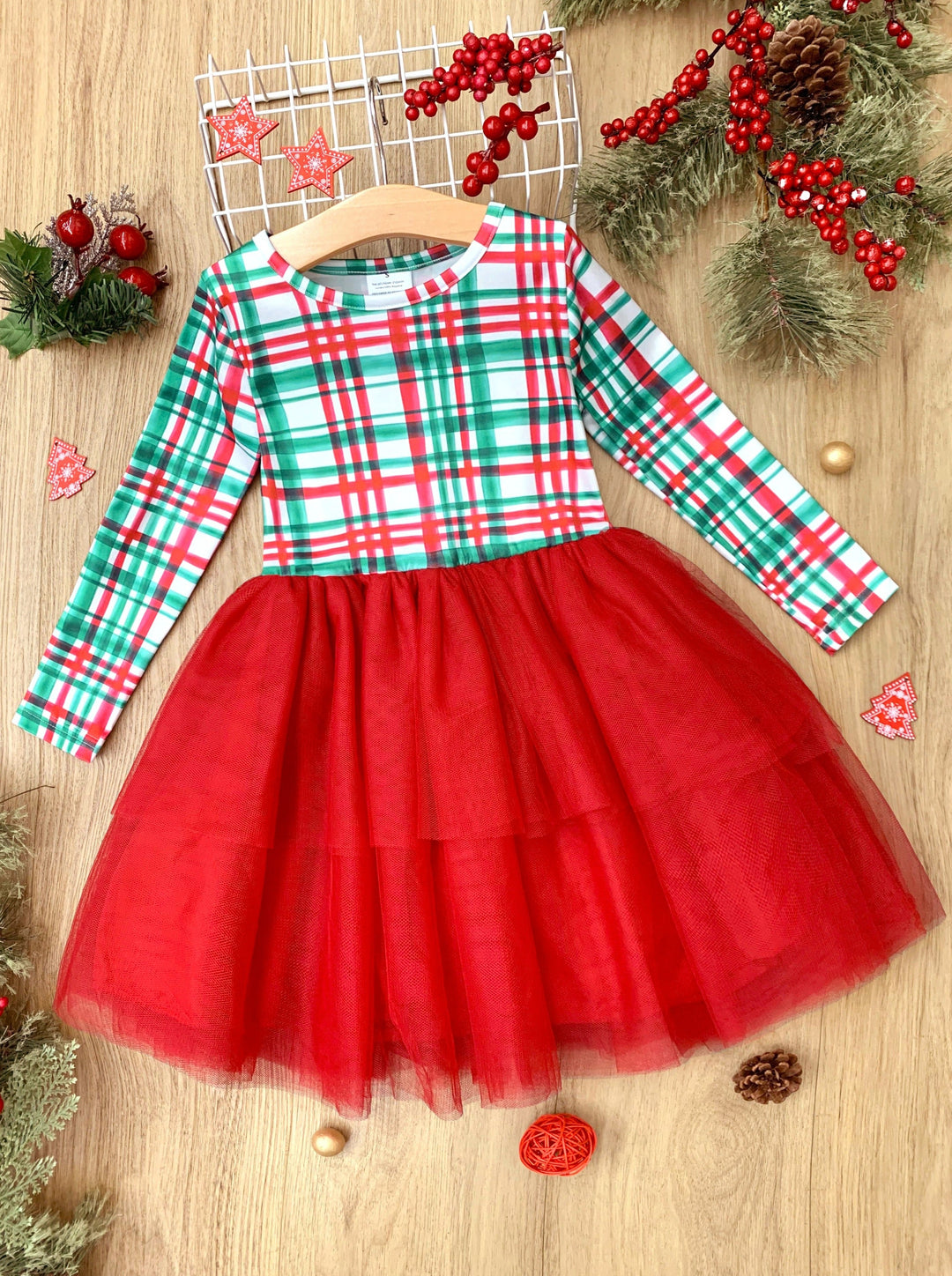 The Best Gift Green Plaid Holiday Tutu Dress Mia Belle Girls The Best Gift Green Plaid Holiday Tutu Dress Mia Belle Girls
