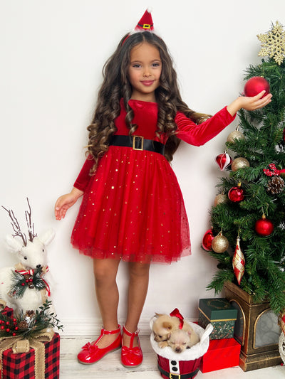 Mia Belle Girls Velvet Christmas Dress | Girls Holiday Dresses
