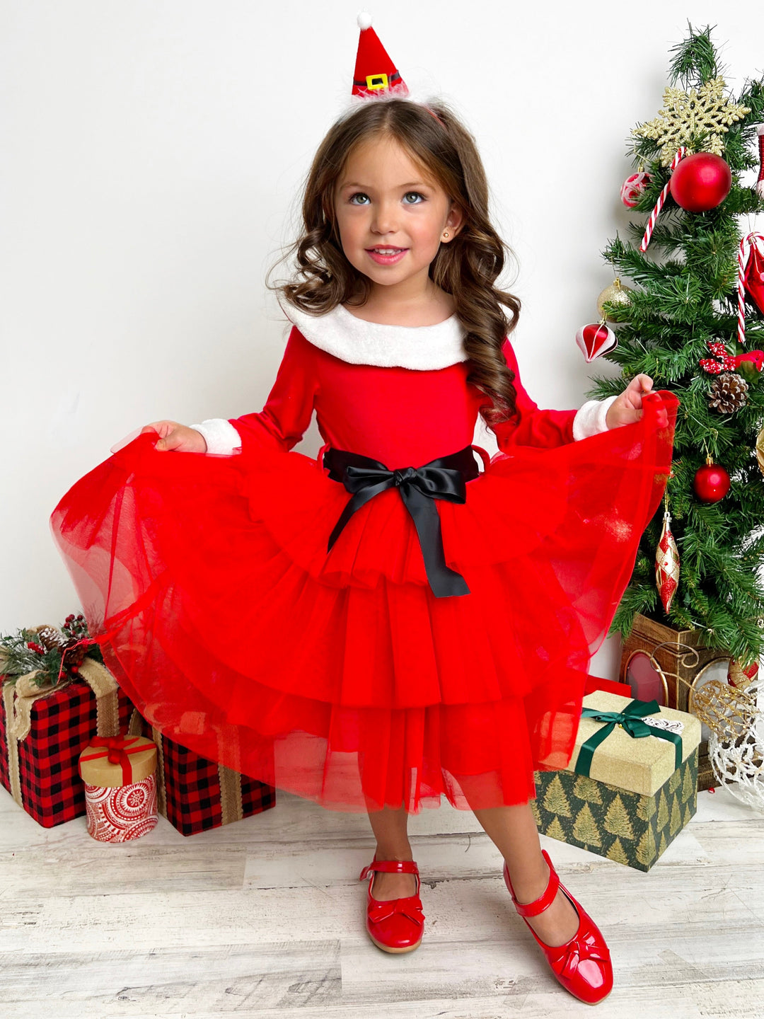 North Pole Princess Tiered Tulle Dress Mia Belle Girls North Pole Princess Tiered Tulle Dress Mia Belle Girls