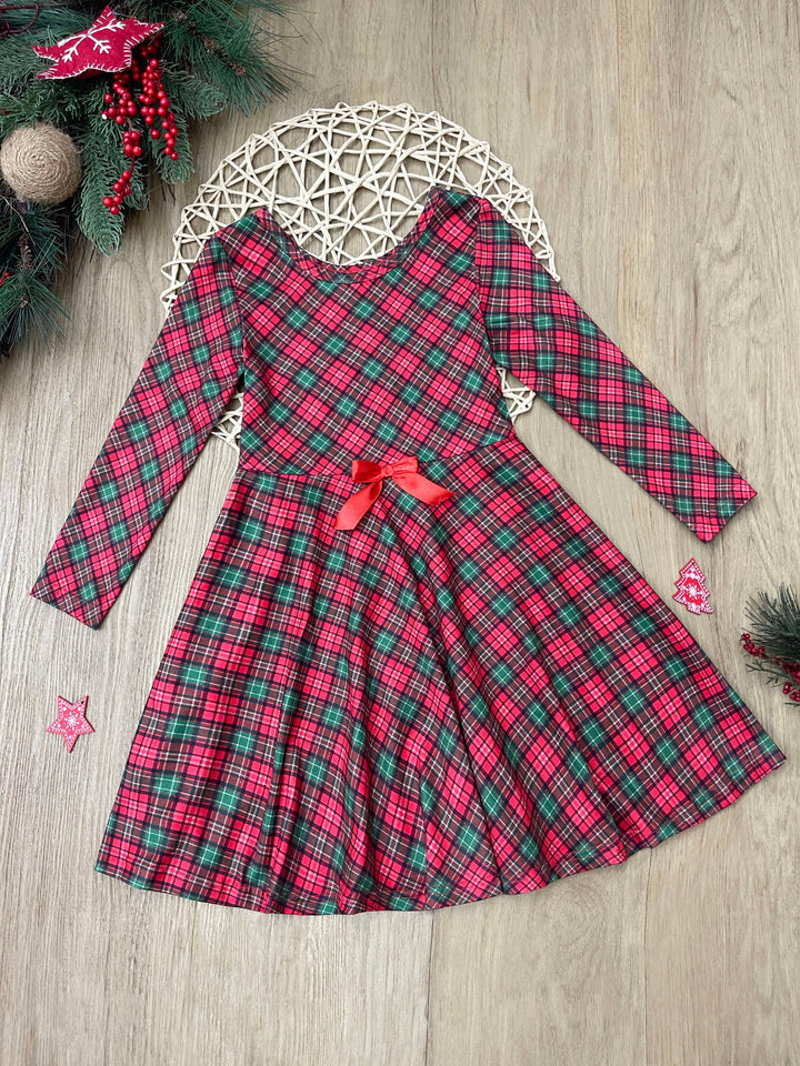 Mistletoe Princess Plaid Holiday Dress