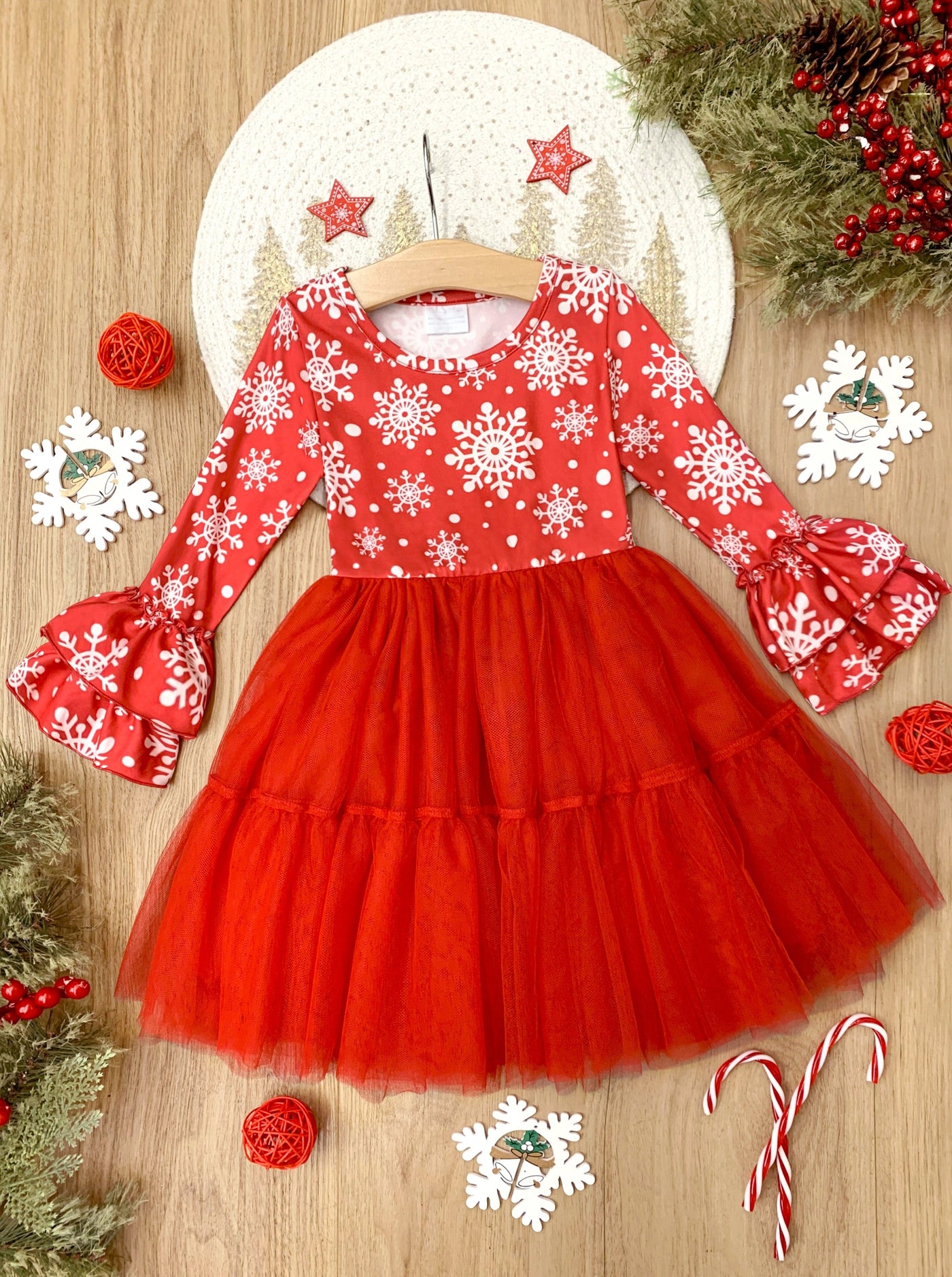 Mia Belle Girls Snowflakes Tutu Dress | Girls Winter Dresses