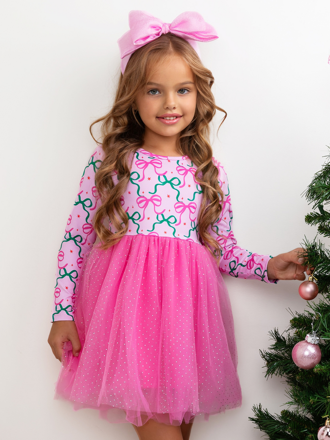 Jingle Bows Glitter Tutu Dress