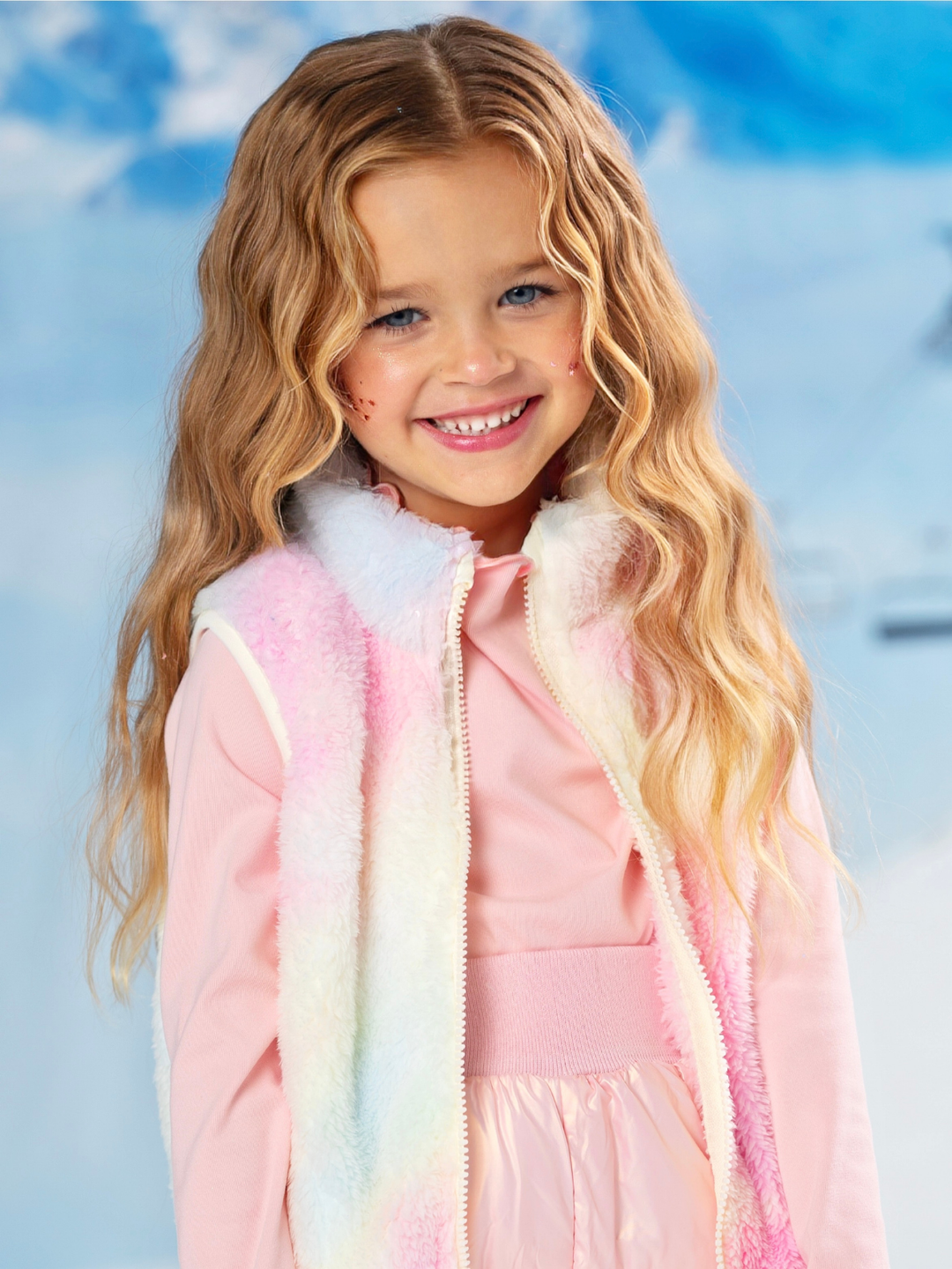 Cozy Winter Unicorn Tie Dye Sherpa Vest