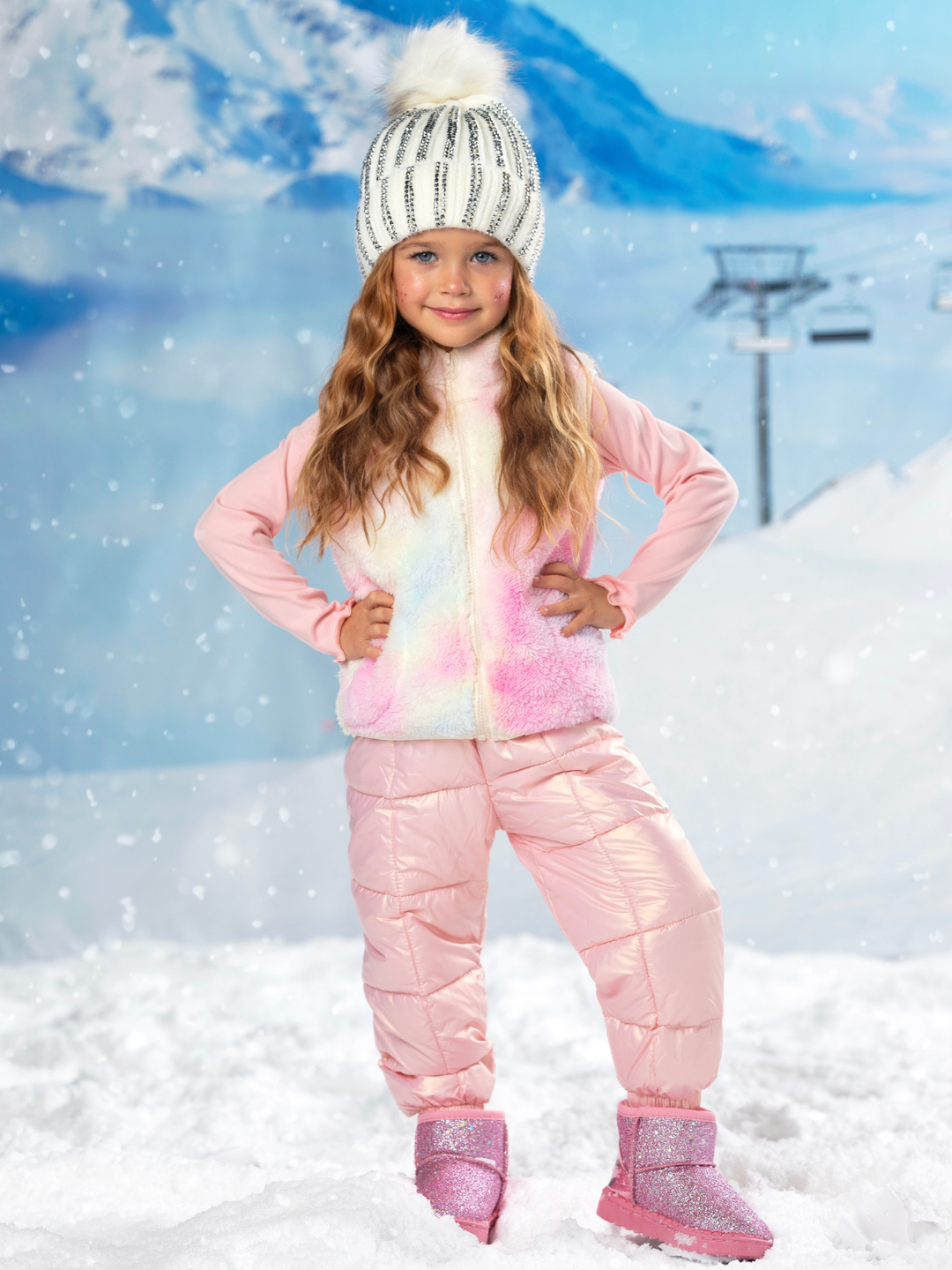Icy Pink Puff Quilted Metallic Puffer Pants