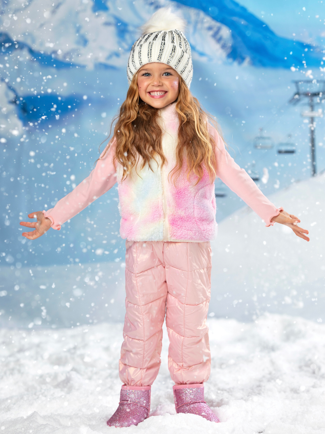 Icy Pink Puff Quilted Metallic Puffer Pants