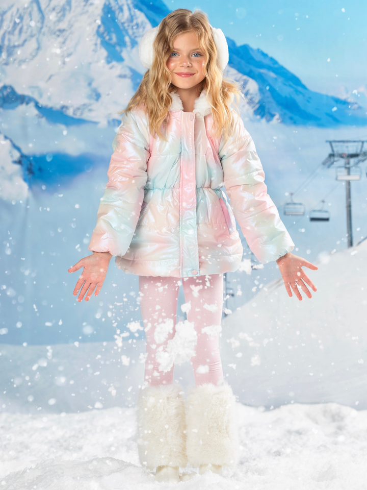 Iridescent Daydream Hooded Puffer Jacket