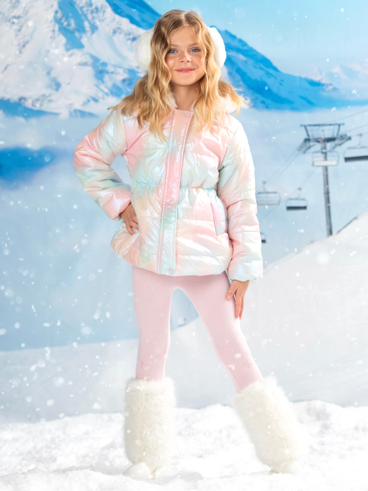 Iridescent Daydream Hooded Puffer Jacket