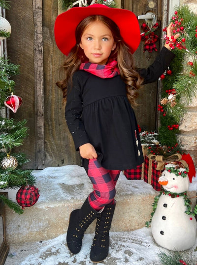 Mia Belle Girls Top & Plaid Legging Set | Cute Winter Outfits