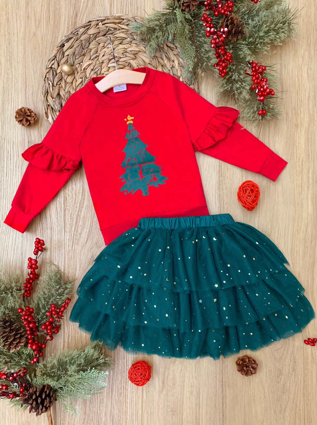Light Up The Room Christmas Tree Tutu Skirt Set – Mia Belle Girls