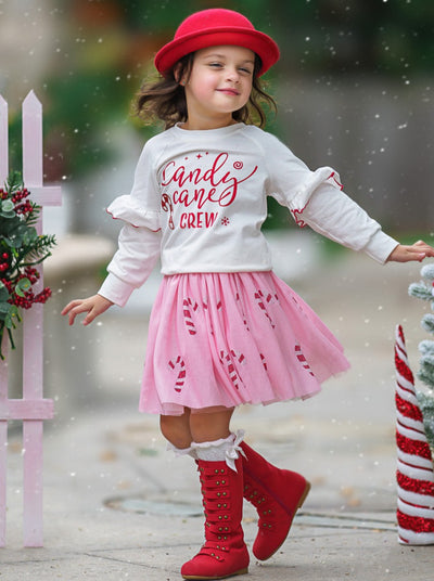 Mia Belle Girls Christmas Tutu Skirt Set | Cute Winter Outfits