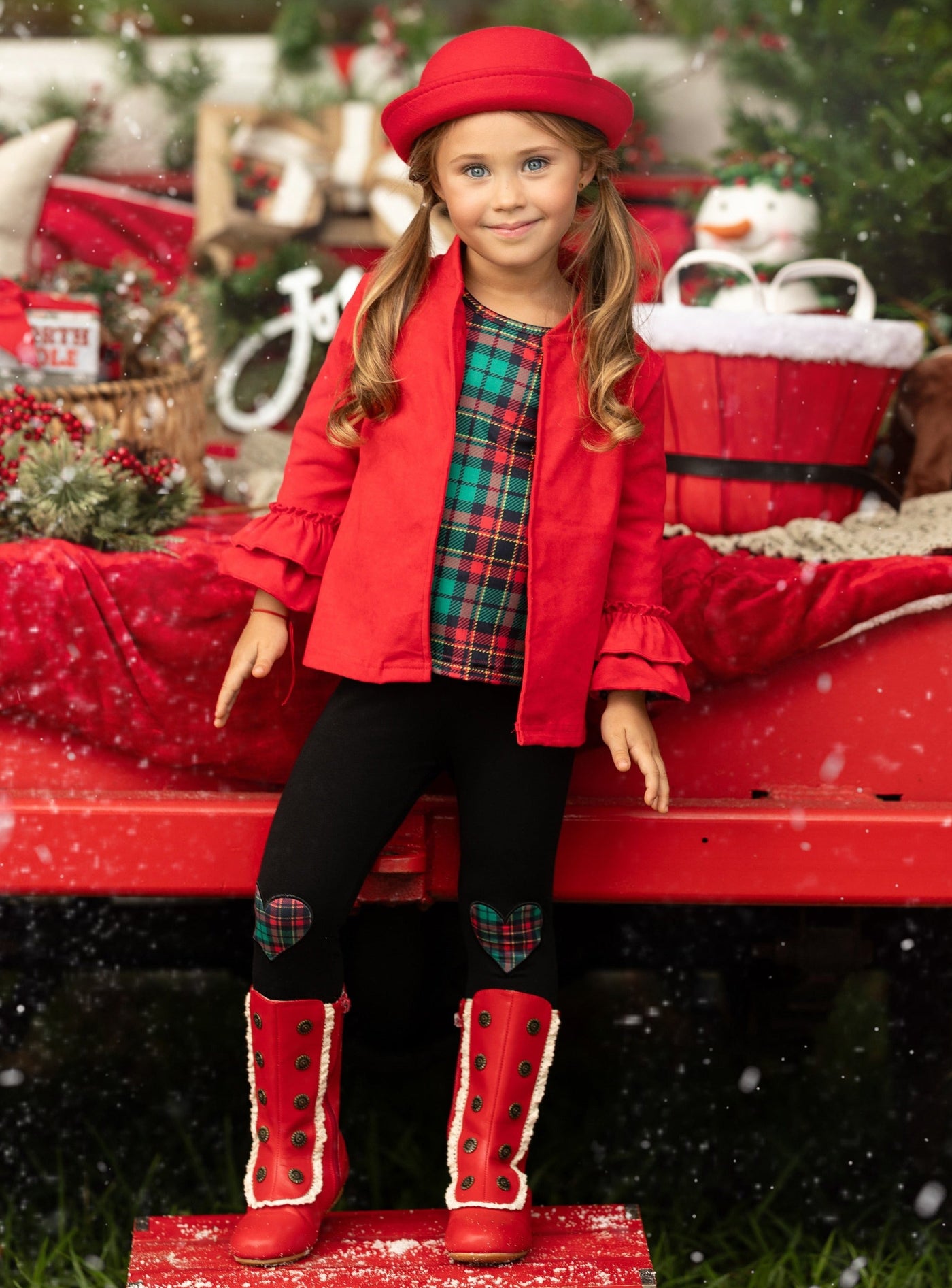Mia Belle Girls Top, Cardigan & Leggings Set | Cute Winter Outfits
