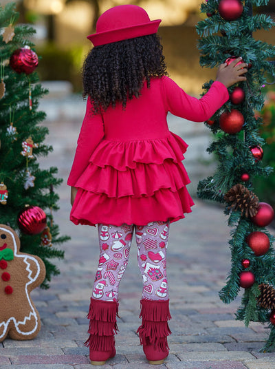 Mia Belle Tiered Ruffle Top & Legging Set | Girls Winter Outfits
