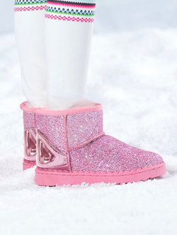 Pink Frost & Shine Glitter Boots