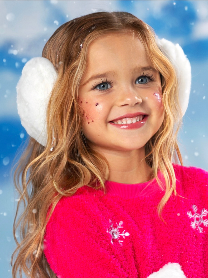 Snow Day Chic White Plush Earmuffs