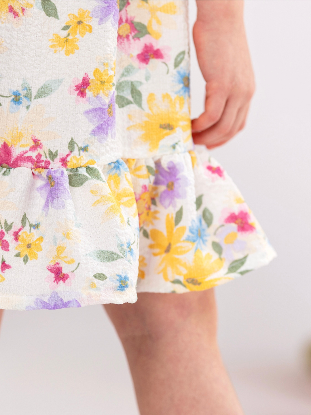 Sunlit Garden Floral Easter Bow Dress