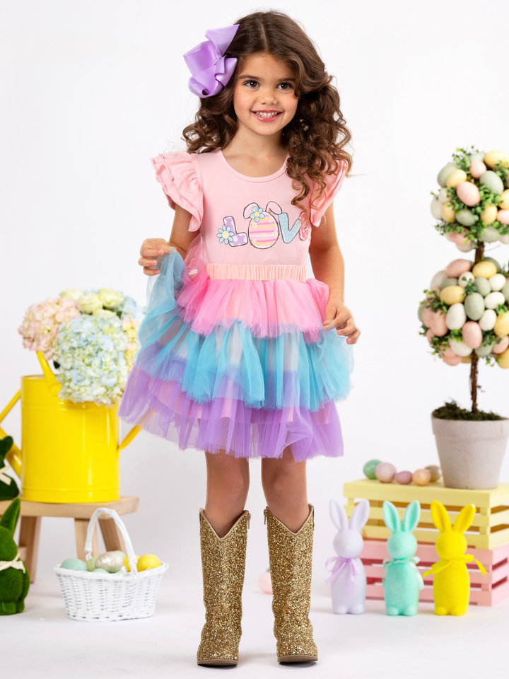 Love Easter Egg Top and Tutu Skirt Set