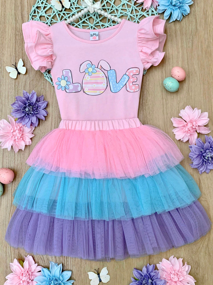 Love Easter Egg Top and Tutu Skirt Set