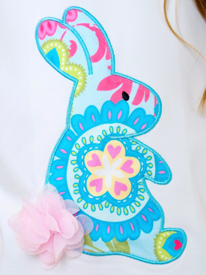 Paisley Bunny Flutter Sleeve Easter Short Set