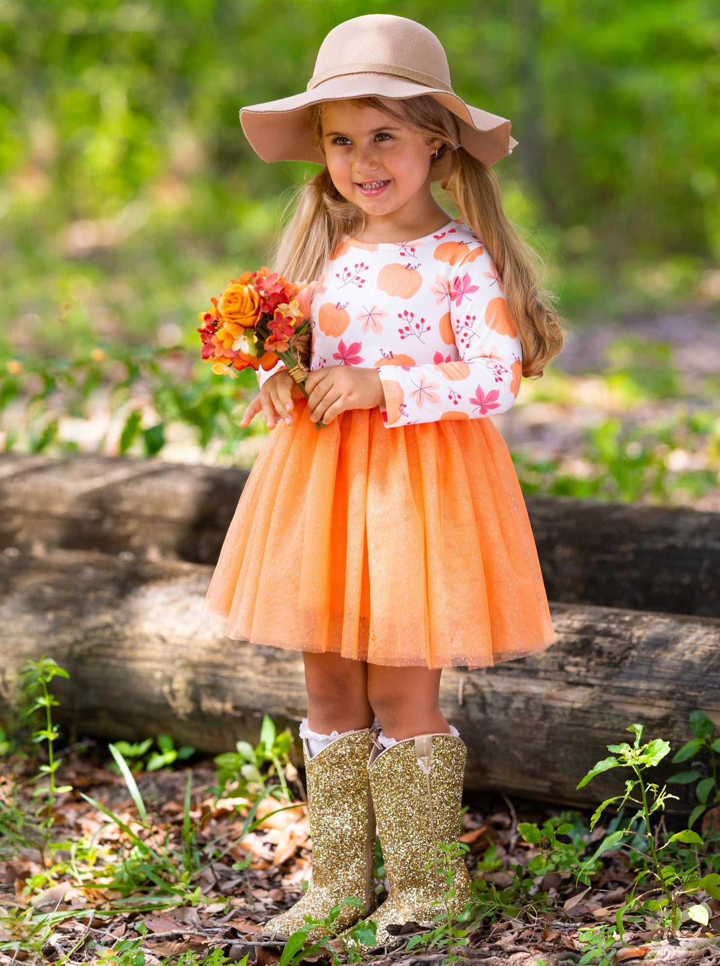 The Best Pick Pumpkin Print Tutu Dress