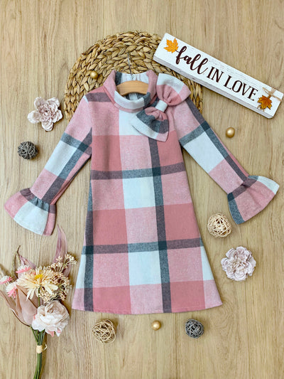 Fall In Love Pink Plaid Flannel Dress