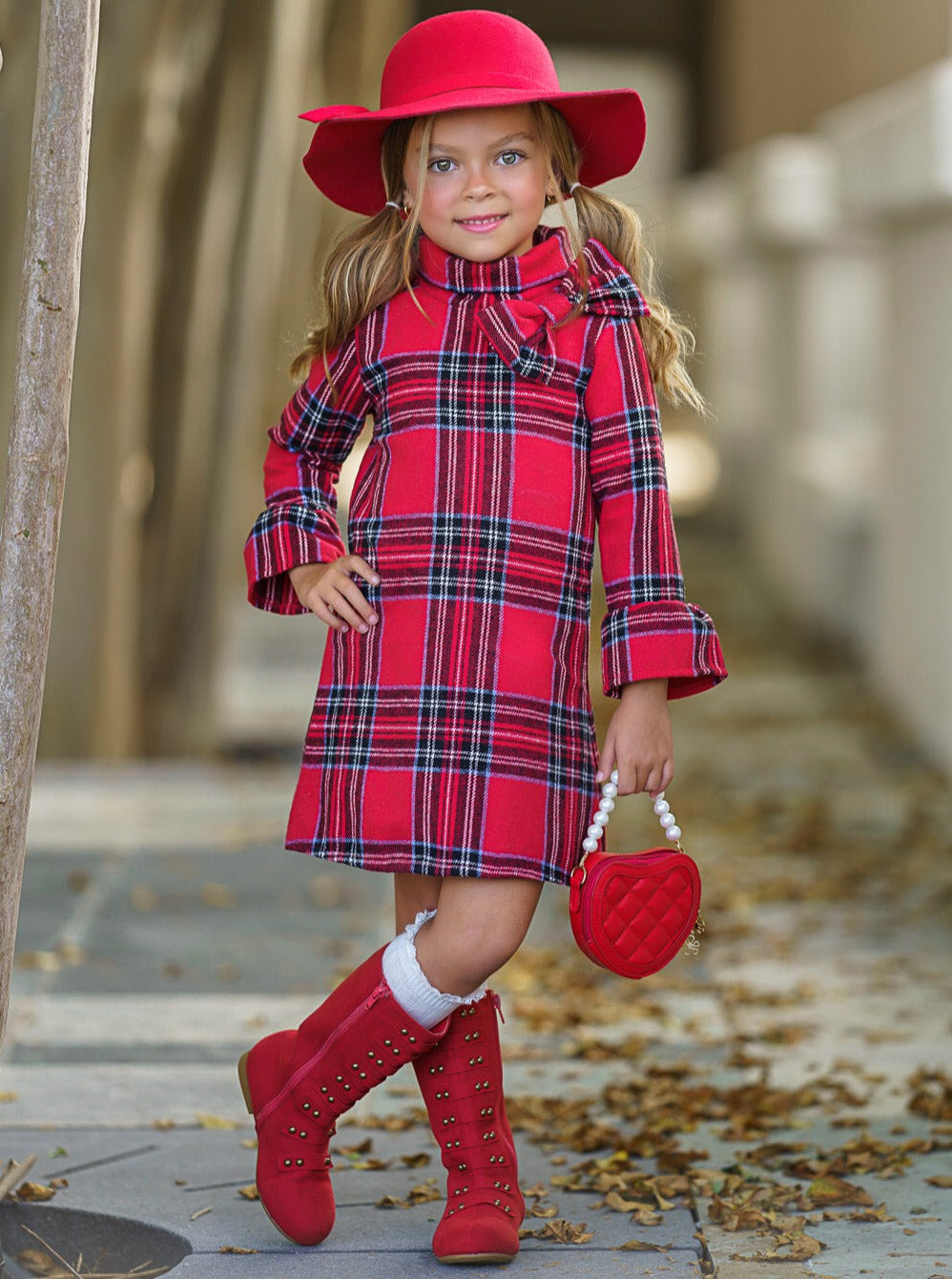 Goin' Apple-Picking Red Flannel Dress
