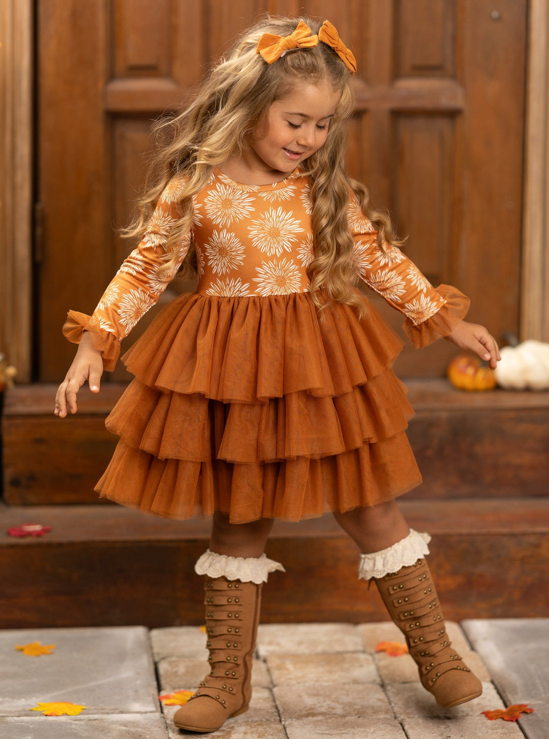 Pretty Pirouettes Brown Ruffle Tutu Dress Mia Belle Girls Pretty Pirouettes Brown Ruffle Tutu Dress Mia Belle Girls