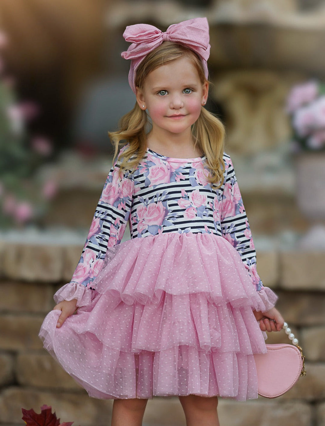 Pretty Pirouettes Pink Striped Ruffle Tutu Dress – Mia Belle Girls