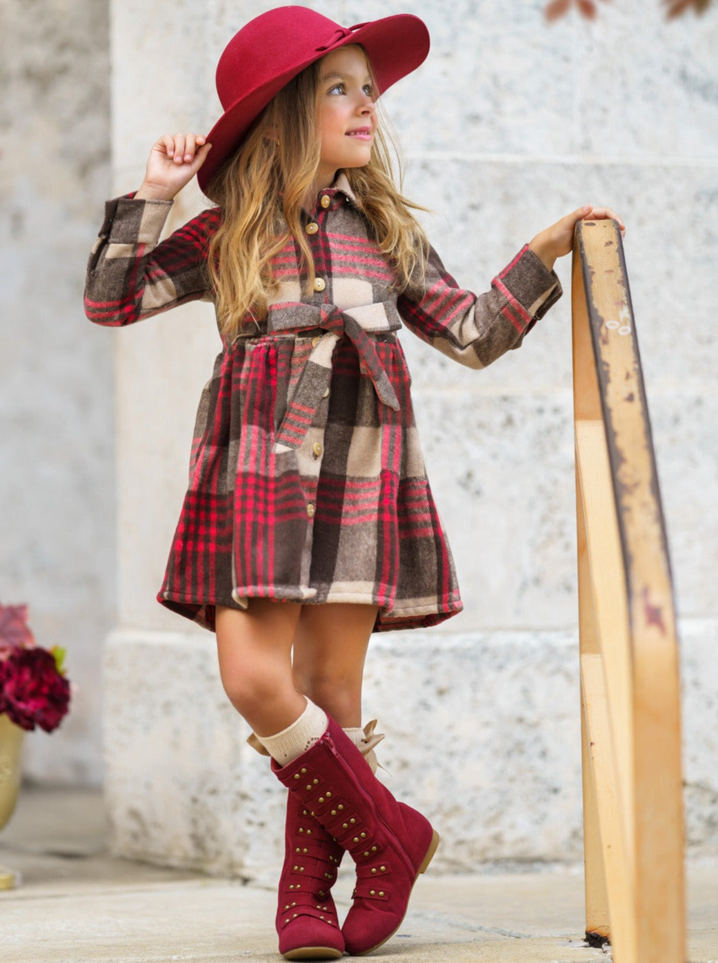 Flannel dress with boots shop