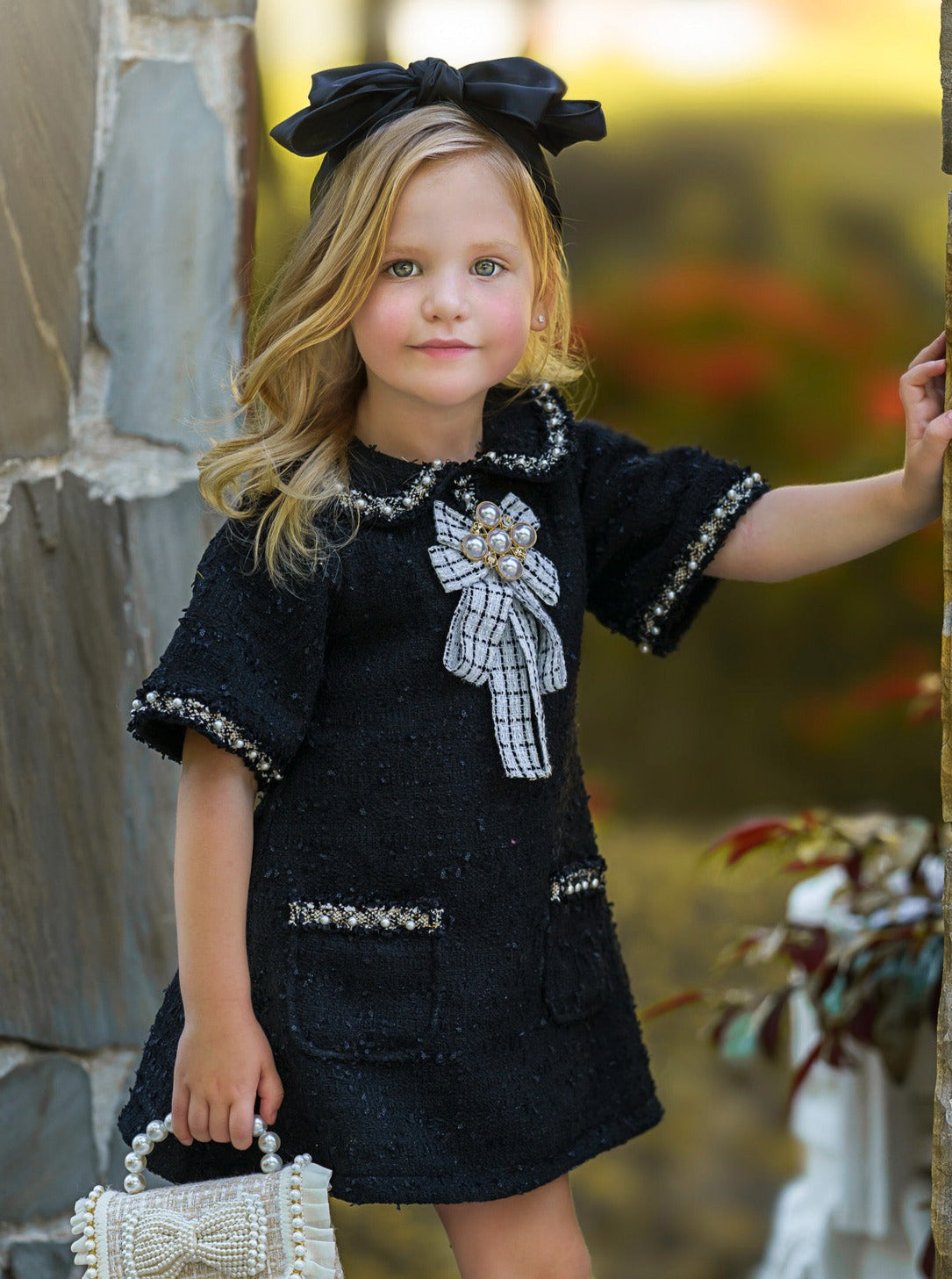 Prettiest Doll Black Tweed Dress