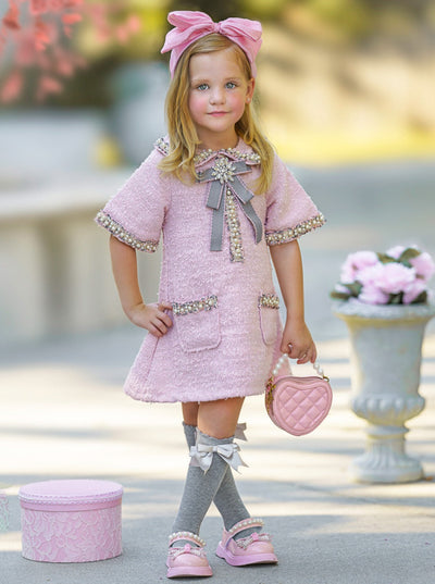 Prettiest Doll Pink Tweed Dress