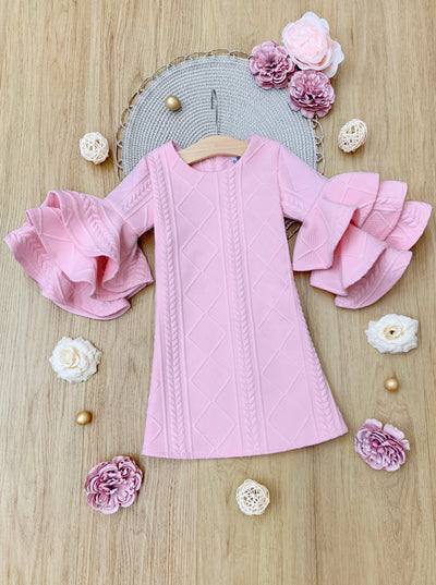 Best Pick Pink Tiered Sleeve Dress