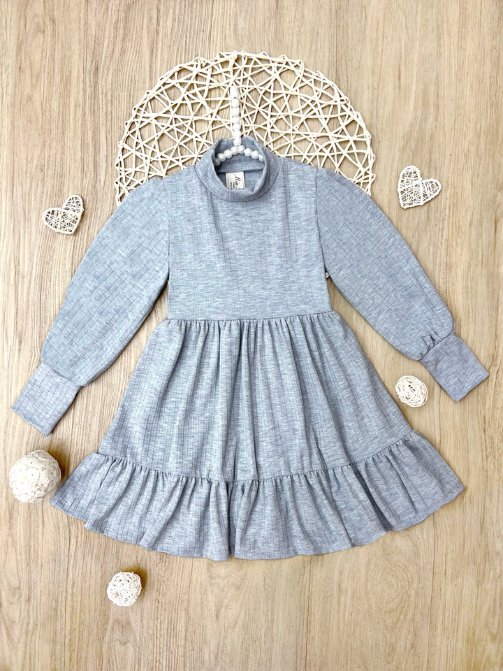 Grey Everyday Comfort Ruffle Dress