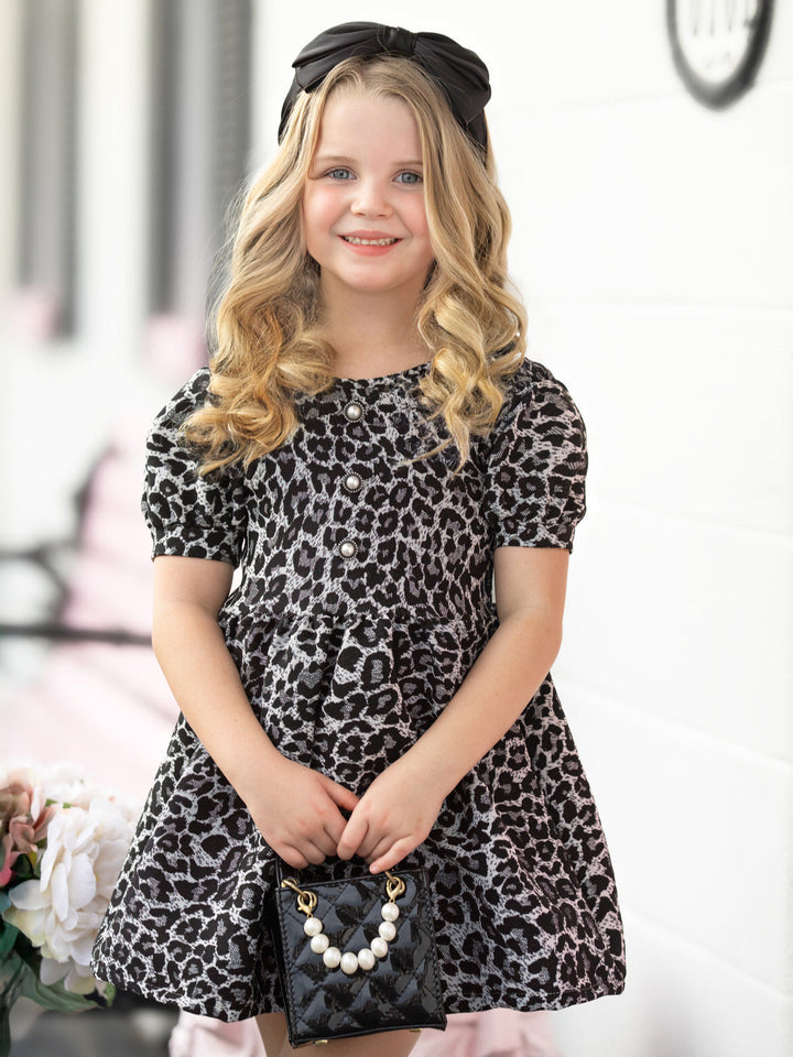 Wild About Style Cheetah Puff Sleeve Knit Dress