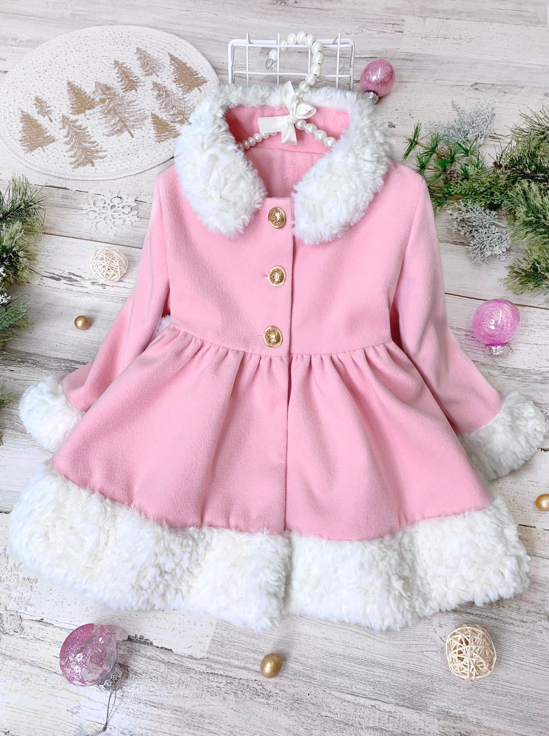Touch of Pink Faux Fur Duchess Coat