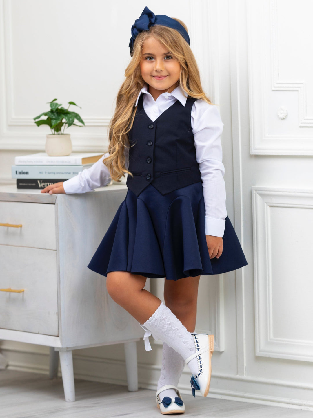 Classic Navy Girls Vest by Kids Couture – Mia Belle Girls